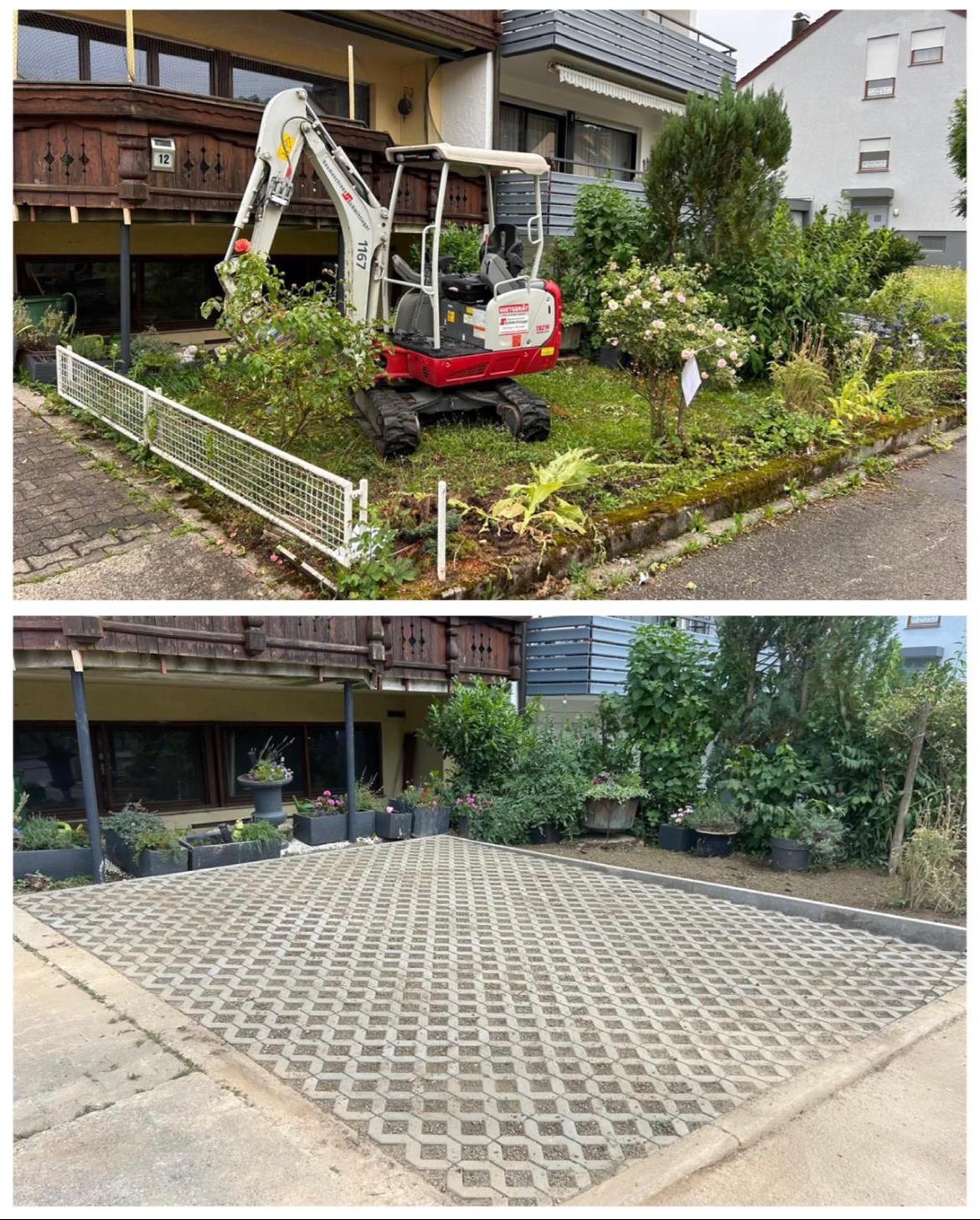 Erdarbeiten – gestalteter Vorgarten